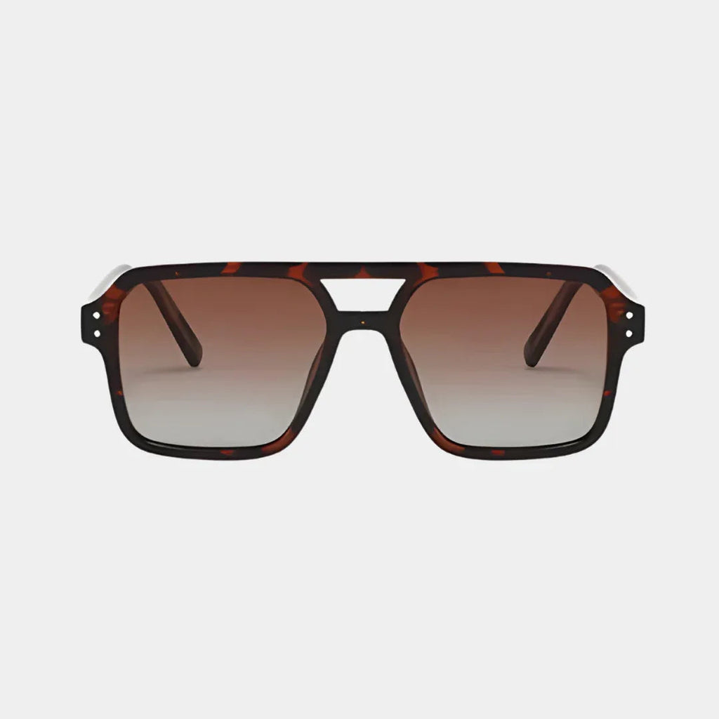 Billy | Tortoiseshell Polarised Square Sunglasses with Brown Gradient Lenses