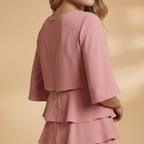 Women's Split Sleeves Midi Dress - A-Line Silhouette Wedding Guest Style