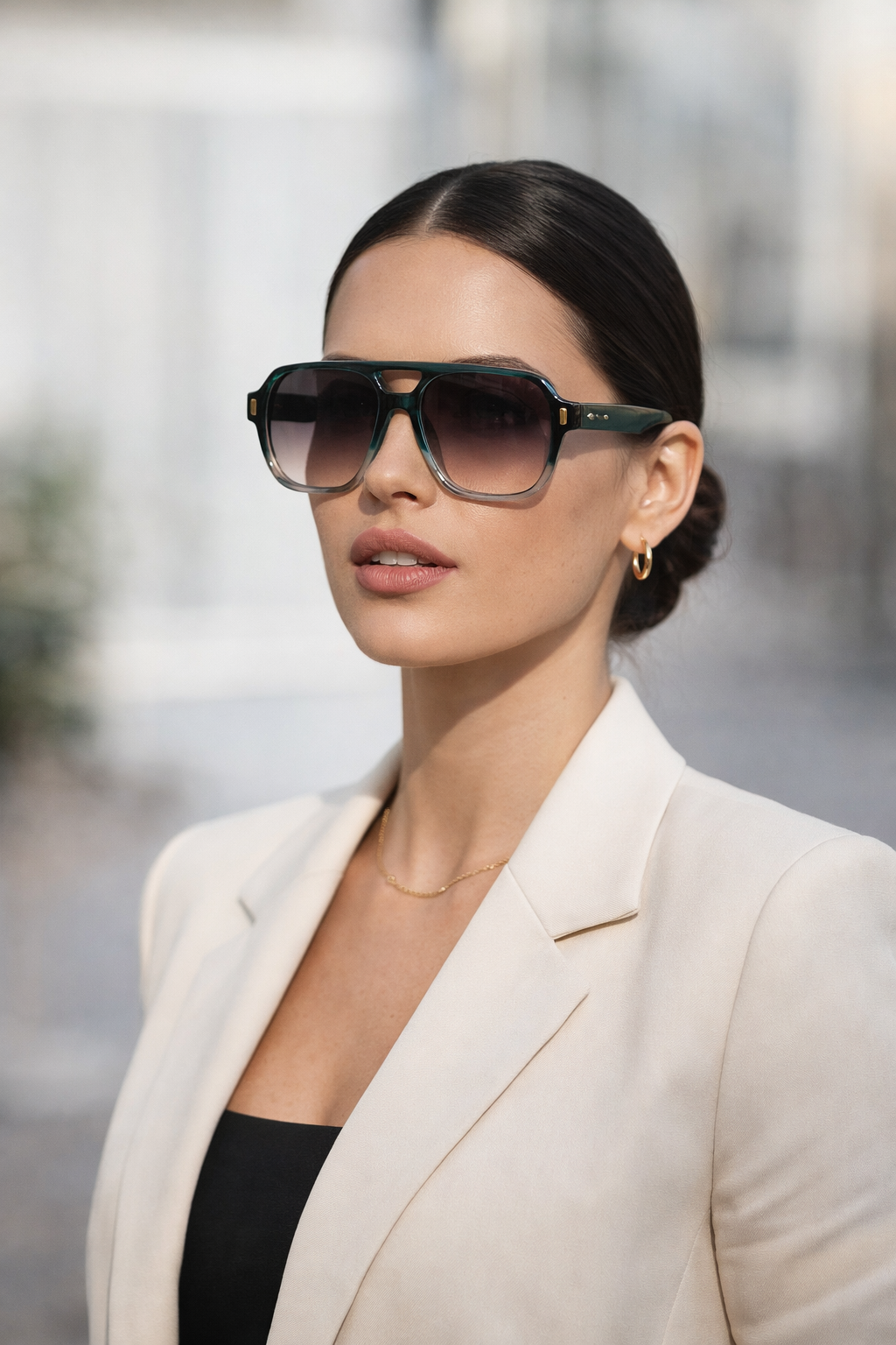 Capone Aviator Sunglasses | Gold Detail Classic