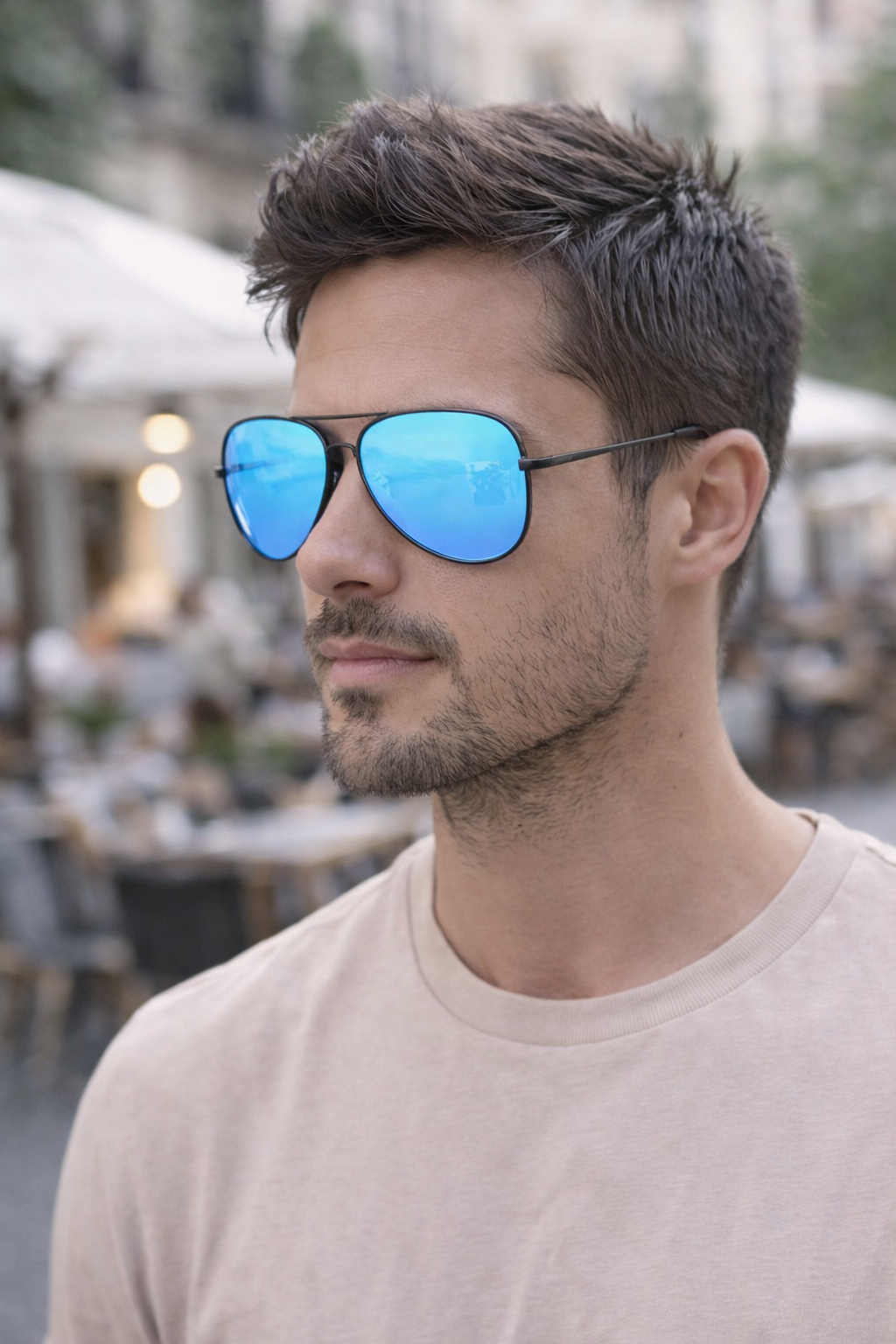 Men's Modern Aviator Sunglasses - Everyday Versatility, Polarised Lenses, Coloured shades