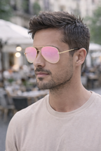 Men's Modern Aviator Sunglasses - Everyday Versatility, Polarised Lenses, Coloured shades