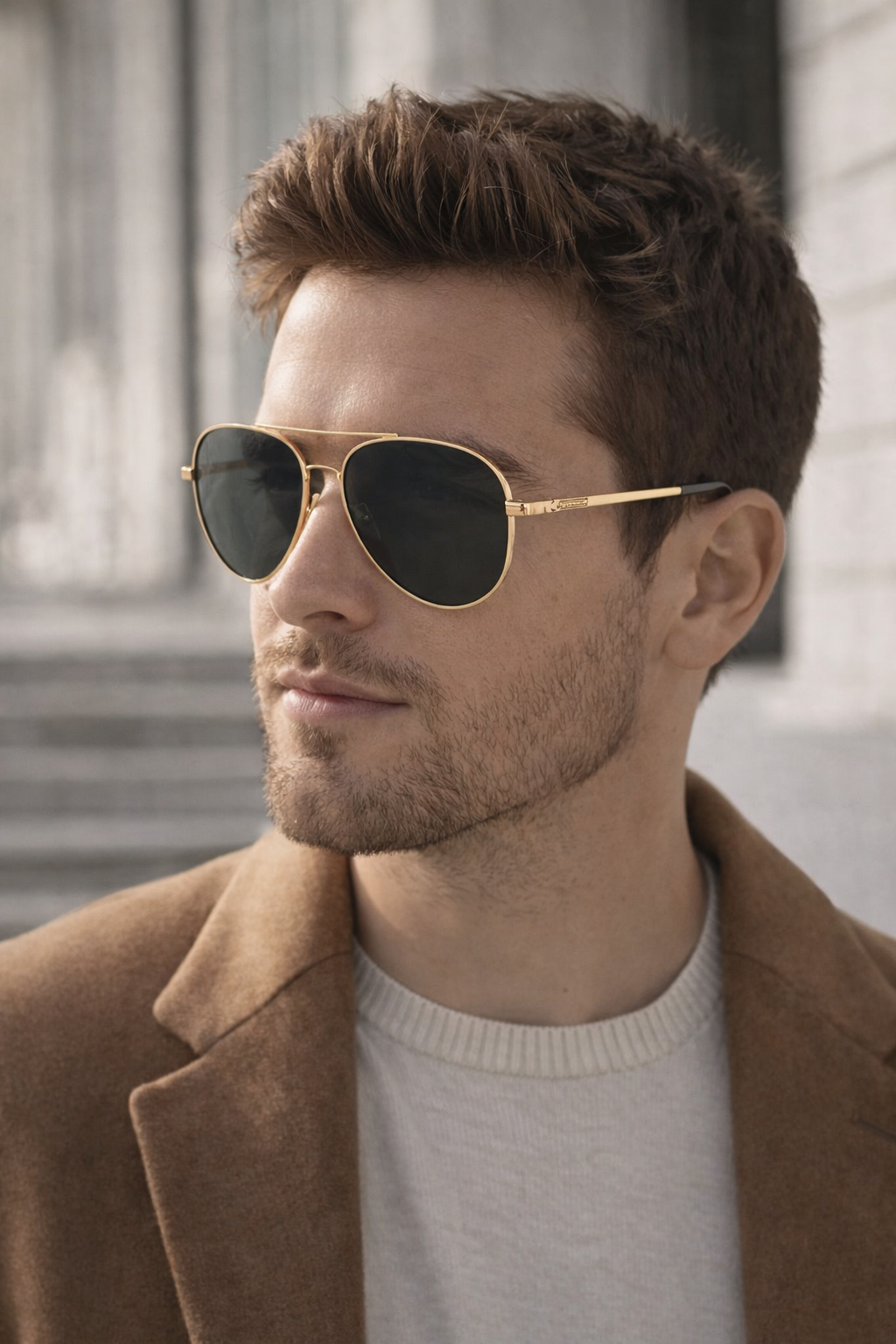 Men's Classic Aviator Sunglasses - Timeless Design. Polarised Lenses, Coloured shades