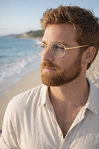 Men's Oval Metal Aviator Frame Sunglasses - 80s Retro Polarised Lenses, Coloured shades