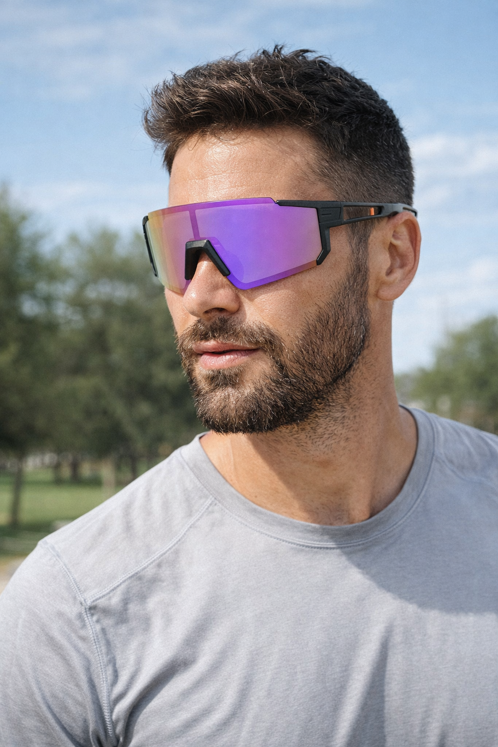 Large Frame Sports Sunglasses - Running, Walking or Skiing - Polarised Lenses, Coloured shades