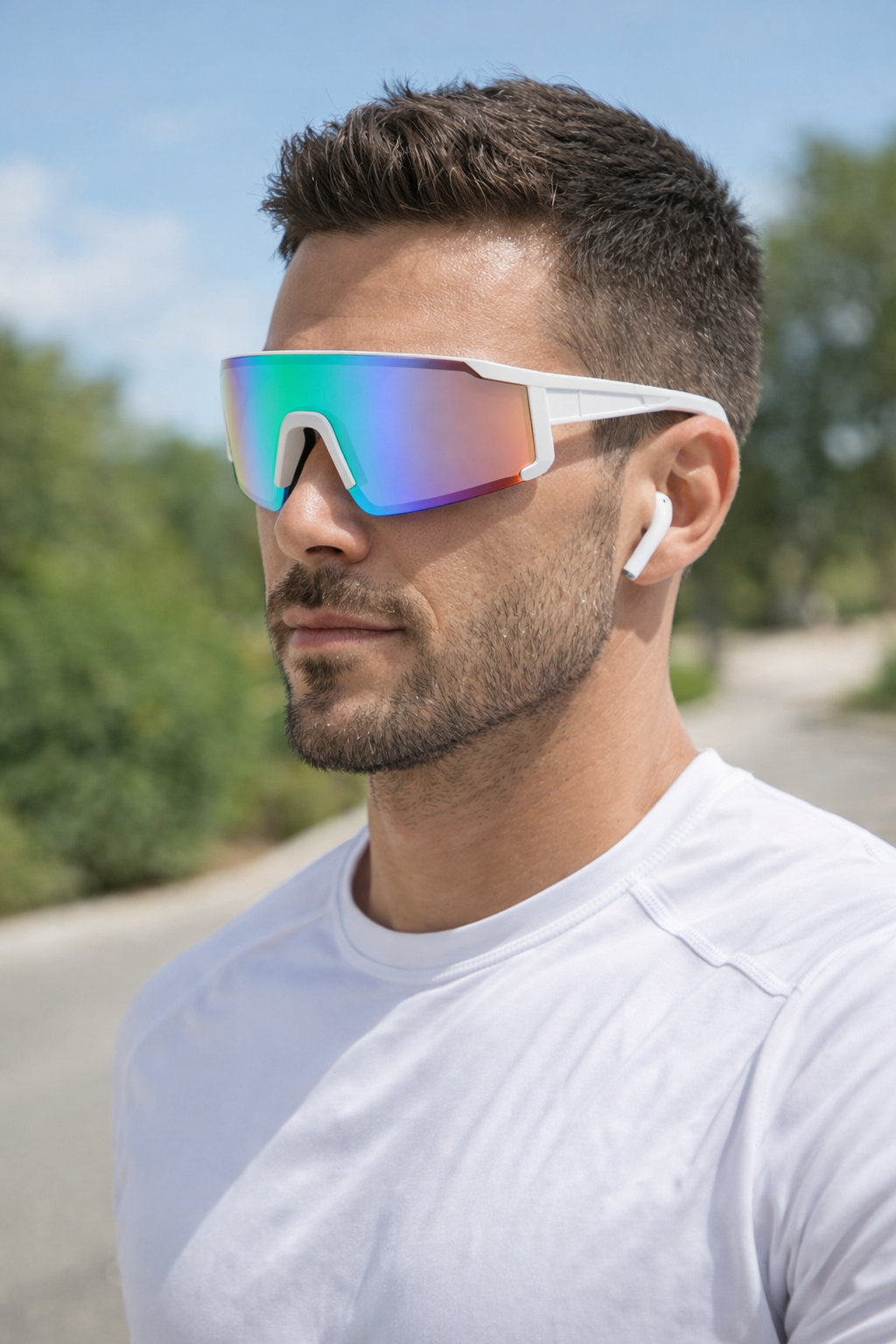 Large Frame Sports Sunglasses - Running, Walking or Skiing - Polarised Lenses, Coloured shades