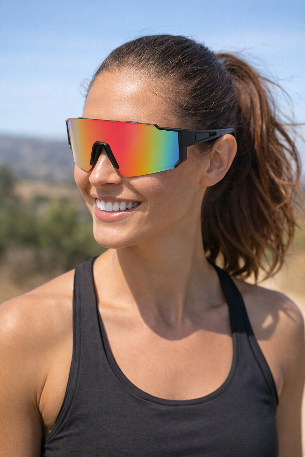 Large Frame Sports Sunglasses - Running, Walking or Skiing - Polarised Lenses, Coloured shades