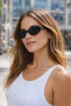 Diana Oval Cat-eye Sunglasses - Designer Quality - Polarised Lenses, Black shades