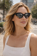 Women's Half Tortoise Shell Cat-Eye Sunglasses - Designer Quality - Polarised Lenses, Coloured shades