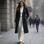 Julia| Women’s Elegant Longline Winter Coat with Lapel Collar