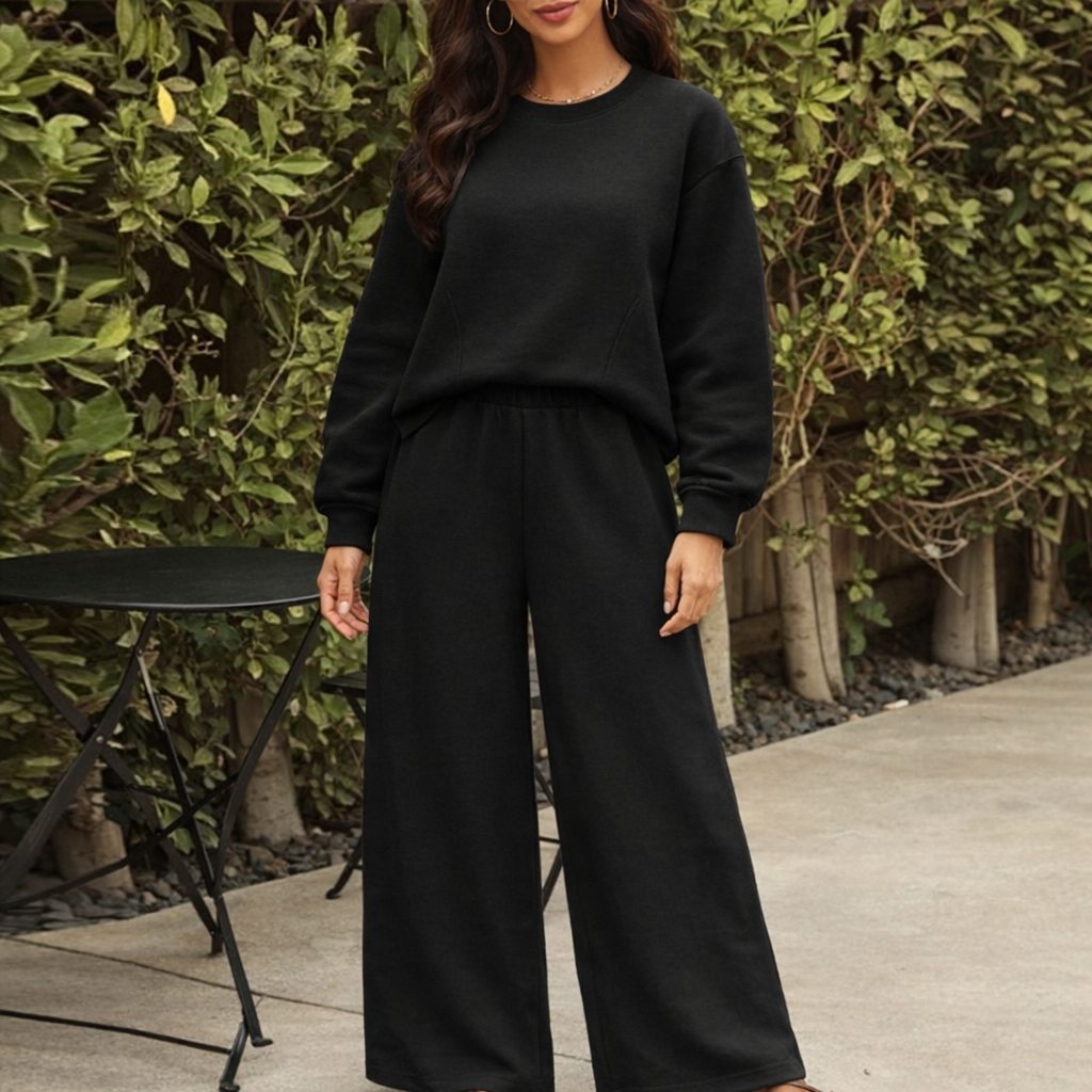Women’s Wide-Leg Co-Ord Set – Matching Top & Pants Outfit