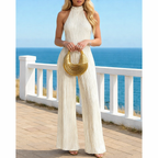 Women’s Asymmetrical Backless Jumpsuit – Elegant One-Piece Outfit