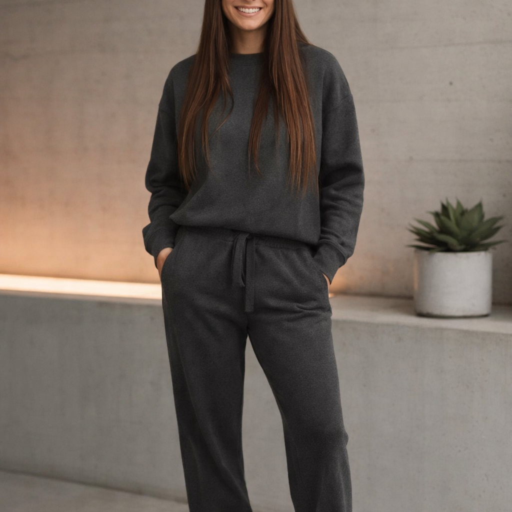 Women’s Relaxed Fit Two-Piece Pant Set – Comfortable Matching Top & Pants