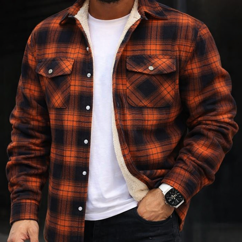Levi | Men’s Sherpa-Lined Plaid Button-Down Jacket