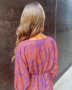 Women’s A-Line Maxi Dress - Long Sleeve V-Neck Twisted Front Dress