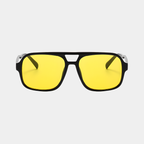 Jenny | Women's Polarised Black Square Sunglasses with Yellow Lenses