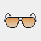 Adele | Polarised Black Square Sunglasses with Orange Gradient Lenses – Unisex