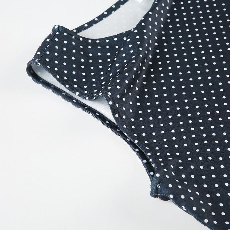 Noah| Sleeveless Polka Dot Mini Dress for Women
