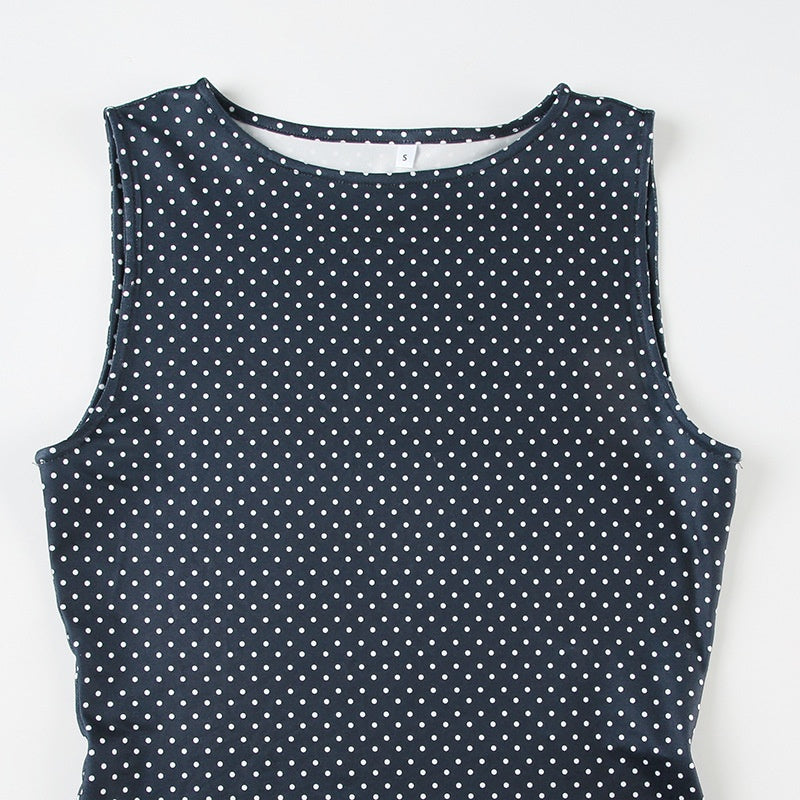 Noah| Sleeveless Polka Dot Mini Dress for Women