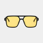 Billy | Unisex Polarised Black Square Sunglasses with Yellow Lenses