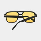 Billy | Unisex Polarised Black Square Sunglasses with Yellow Lenses