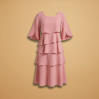 Women's Split Sleeves Midi Dress - A-Line Silhouette Wedding Guest Style