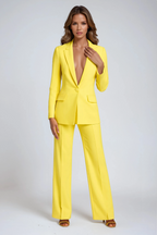 Women’s Blazer Suit Set – Wide Leg Trousers Two-Piece Outfit