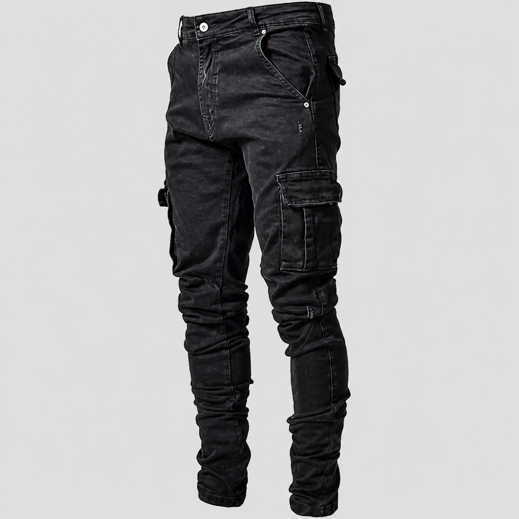 Men’s Stretch Cargo Jeans - Slim Fit Casual Pants
