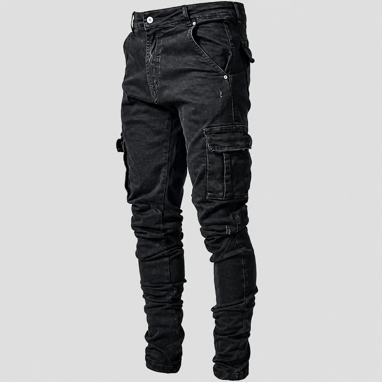 Men’s Stretch Cargo Jeans - Slim Fit Casual Pants