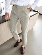 Men’s Tailored Classic Trousers - Pleated High Waist Pant