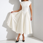 Women's Elegant Midi Dress for Women - Flared Sleeveless Dress