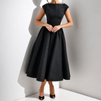 Women's Elegant Midi Dress for Women - Flared Sleeveless Dress
