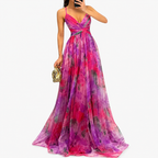 Women's Chiffon Maxi Dress –  Spaghetti Straps Wedding Guest Style Outfit
