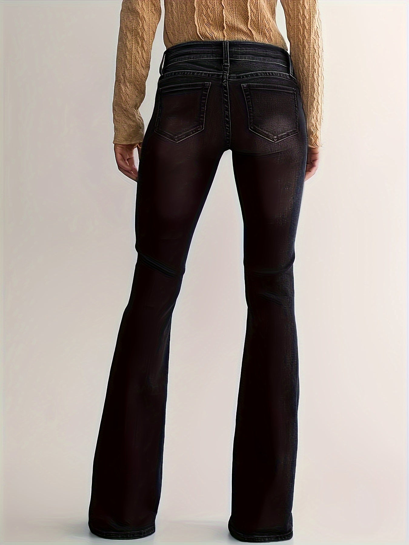 Women’s Low-Rise Flared Jeans – Stretch Denim Bootcut Pants