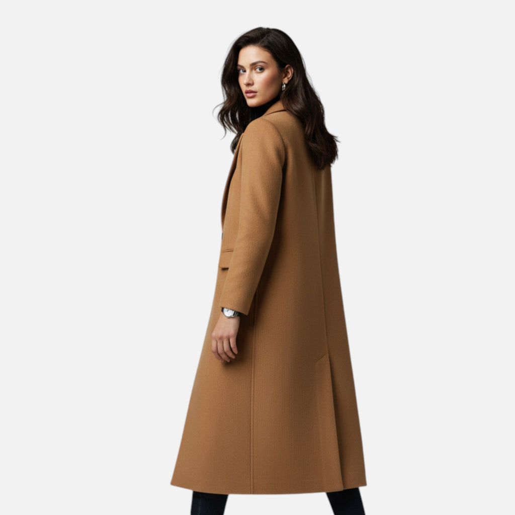 Julia| Women’s Elegant Longline Winter Coat with Lapel Collar