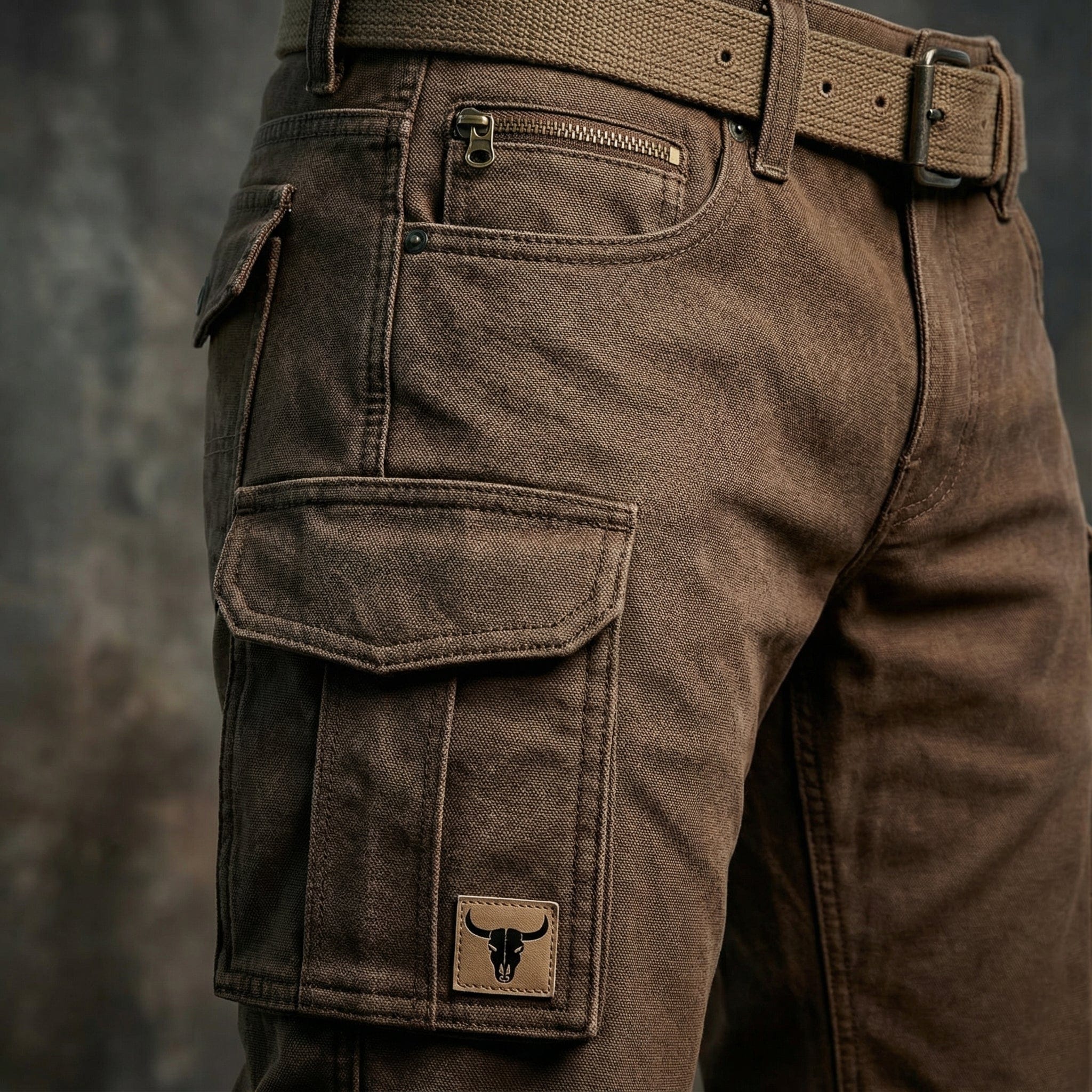 Men's Hiking Cargo Pants - Relaxed Fit With Belt and Multi-Pocket Design