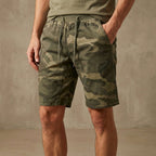 Men’s Camo Cargo Shorts – Knee-Length Adjustable Waist Utility Shorts