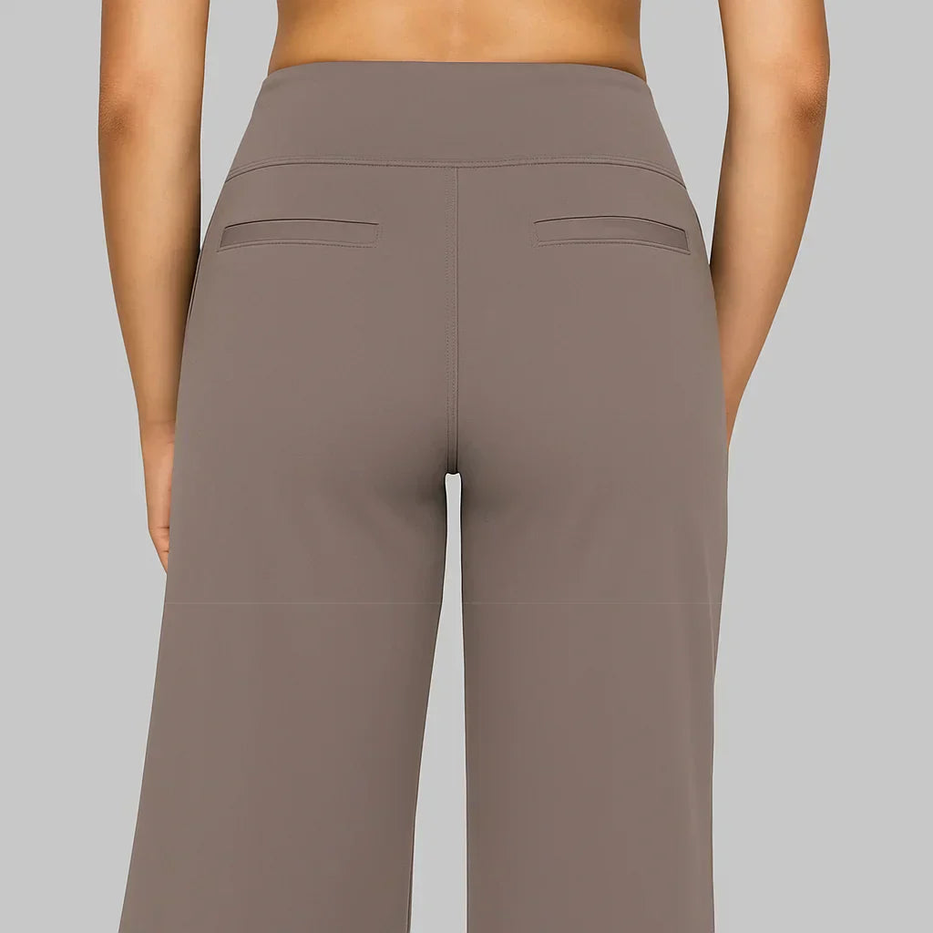Women's Soft Stretch Pants - Comfort Fit Straight Leg Yoga Pants