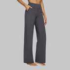 Women's Soft Stretch Pants - Comfort Fit Straight Leg Yoga Pants