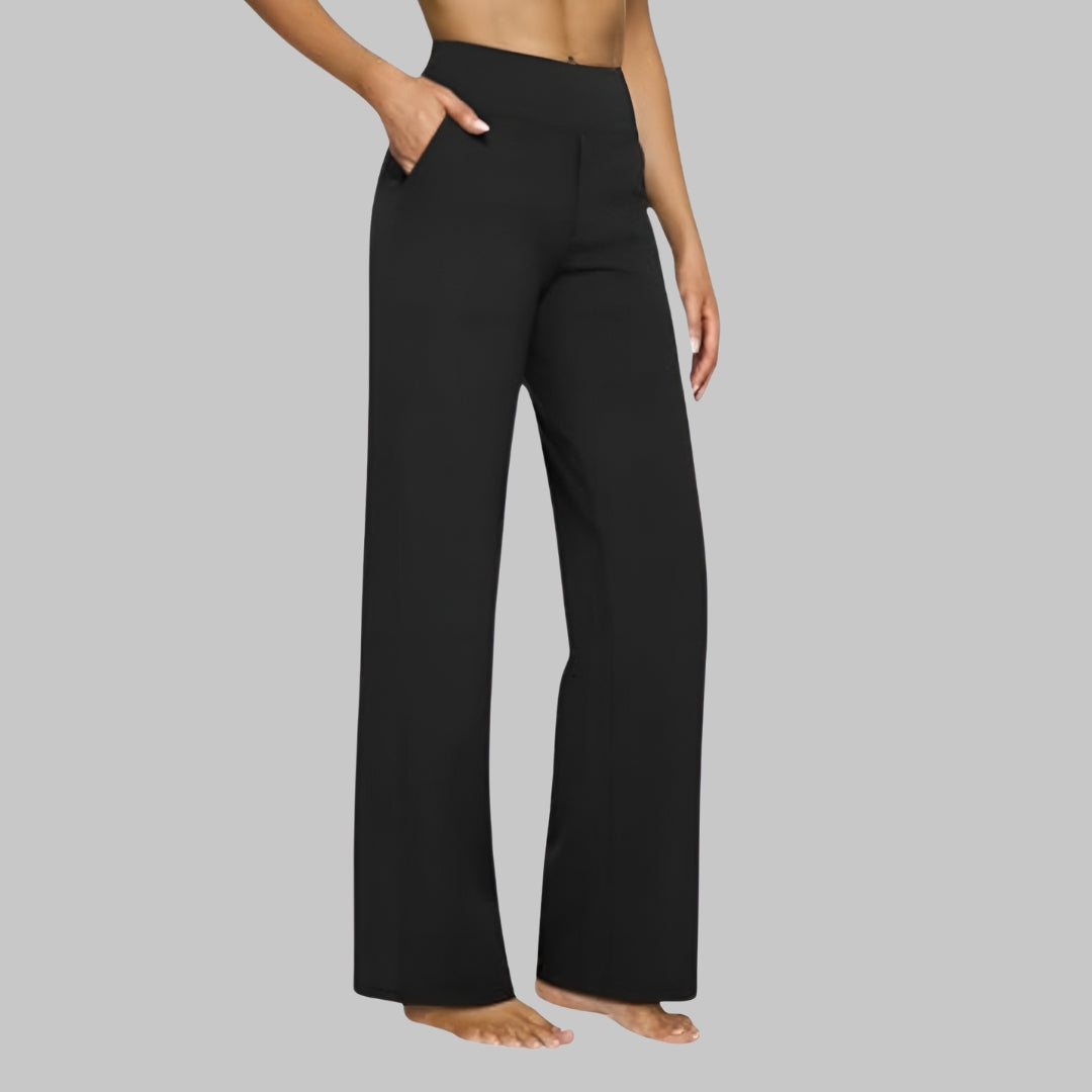 Women's Soft Stretch Pants - Comfort Fit Straight Leg Yoga Pants