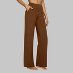 Women's Soft Stretch Pants - Comfort Fit Straight Leg Yoga Pants