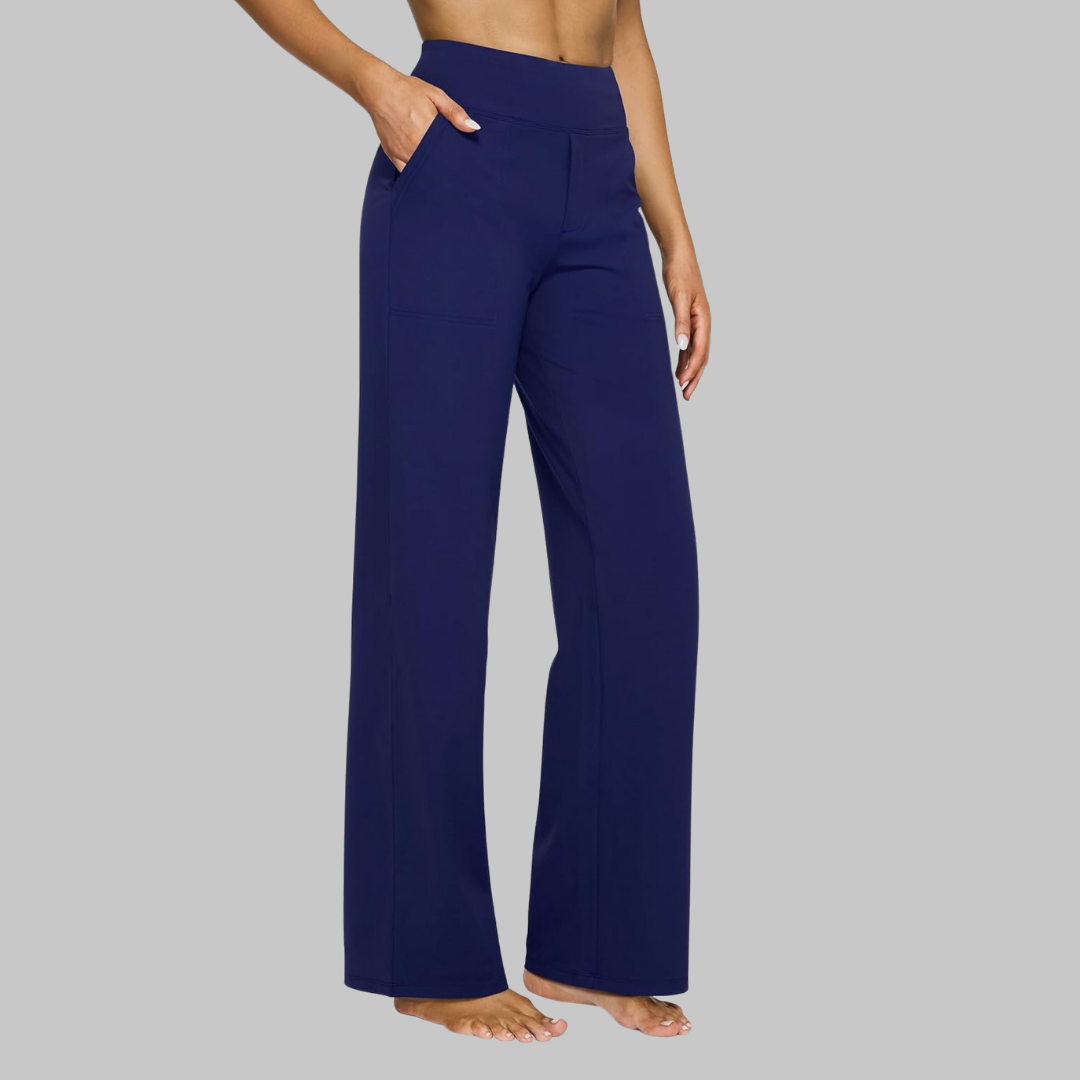 Women's Soft Stretch Pants - Comfort Fit Straight Leg Yoga Pants