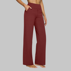 Women's Soft Stretch Pants - Comfort Fit Straight Leg Yoga Pants