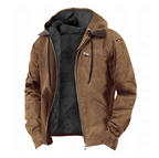Levi | Men’s Country Jacket with Fur Lining - Hooded Rain Coat