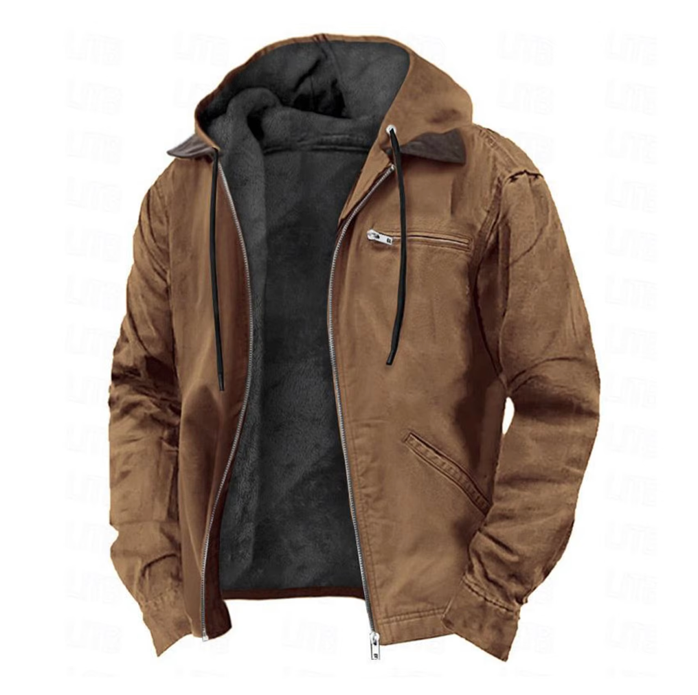 Levi | Men’s Country Jacket with Fur Lining - Hooded Rain Coat