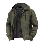 Levi | Men’s Country Jacket with Fur Lining - Hooded Rain Coat