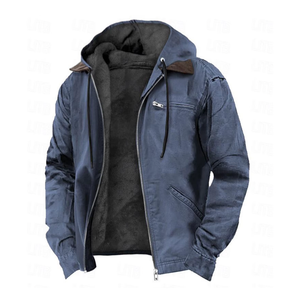 Levi | Men’s Country Jacket with Fur Lining - Hooded Rain Coat