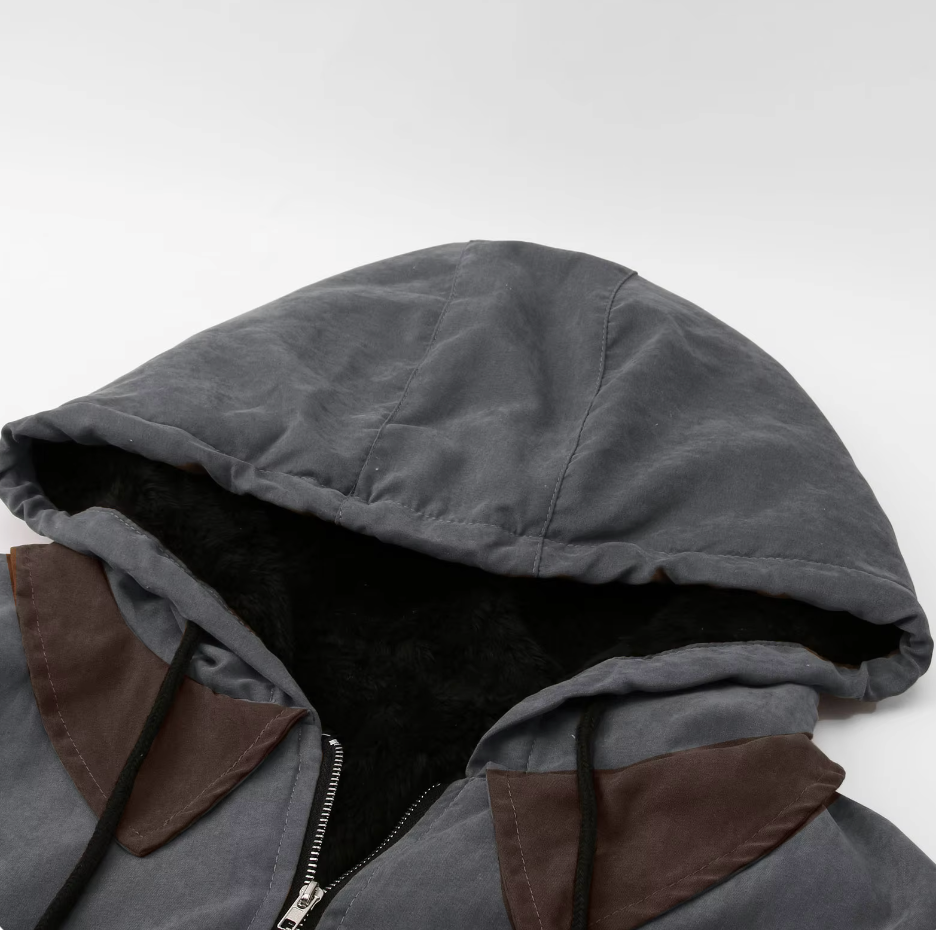 Levi | Men’s Country Jacket with Fur Lining - Hooded Rain Coat