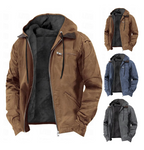 Levi | Men’s Country Jacket with Fur Lining - Hooded Rain Coat