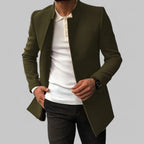 Men’s Faux Wool Overcoat – Button Front Winter Coat