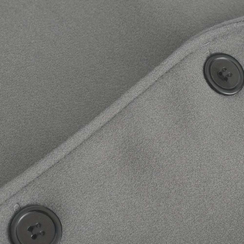Men’s Faux Wool Overcoat – Button Front Winter Coat